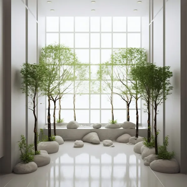 of indoor plants and decorative planters